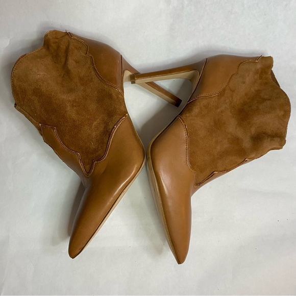 Sam Edelman Bradley Brown Leather Suede Booties - Picture 6 of 11